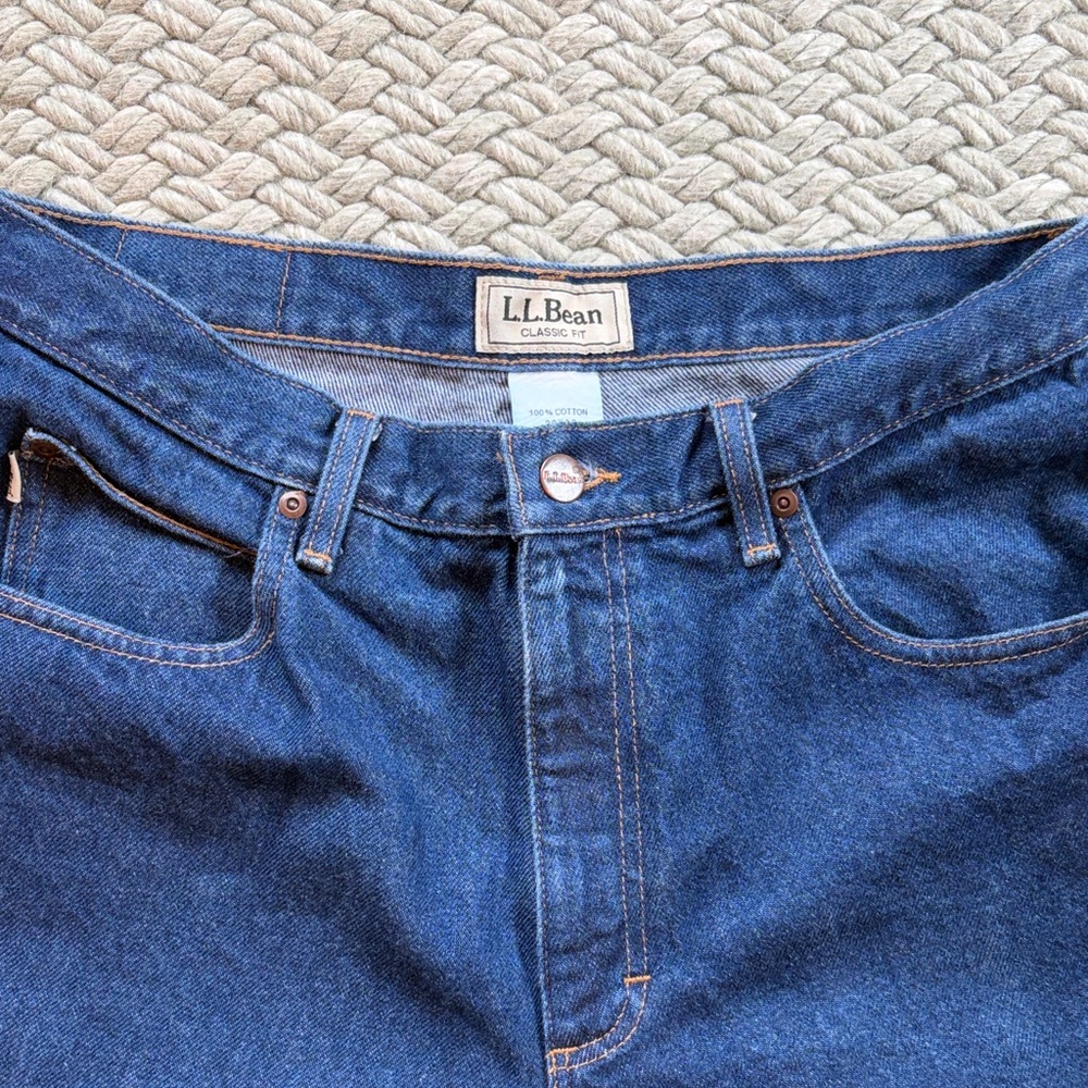Vintage L.L. Bean Men's Relaxed Fit Indigo Blue Jeans